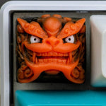 handwerker keycaps chinesischen Stil orange Drachen auf einer Tastatur