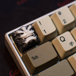handwerker keycaps chinesischen Stil Drachen weiß und schwarz auf einer mechanischen Tastatur