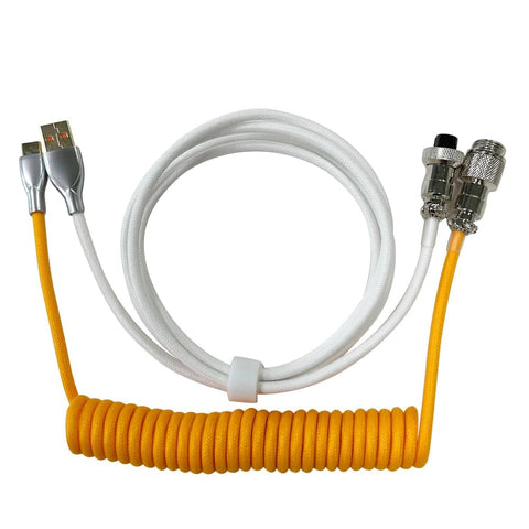 USB-C Custom Keyboard Cable Orange und Weiß gedrillt