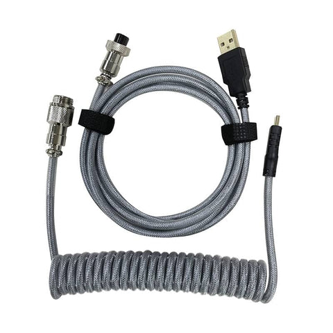 USB-C Custom Keyboard Cable silber gebohrt
