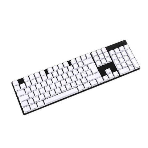 Mechanische Tastatur mit weißen AZERTY-Keycaps