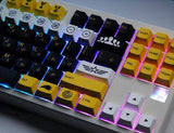 Army keycaps Kit auf einer mechanischen rgb-Tastatur